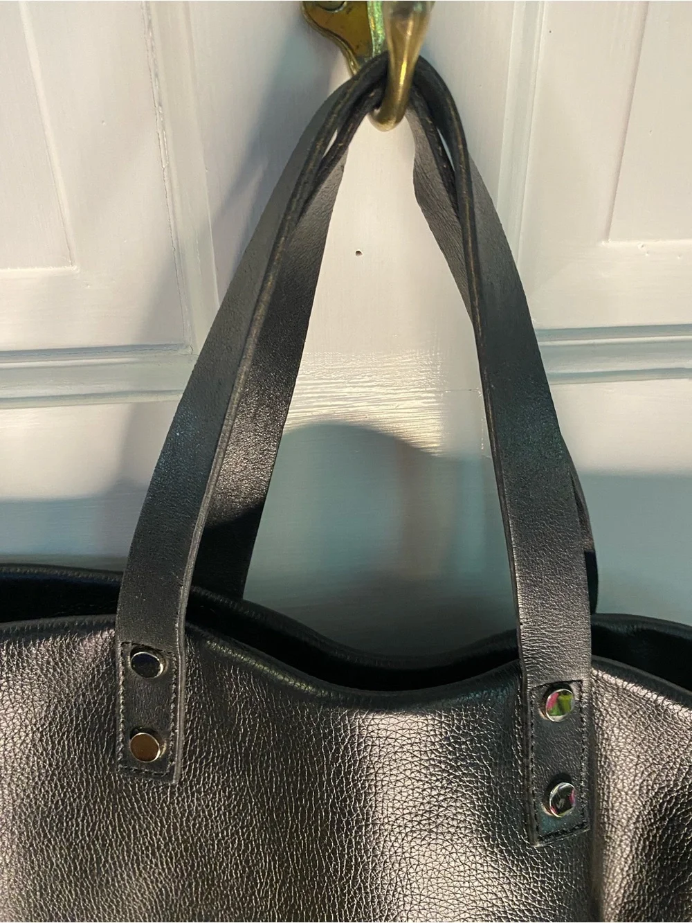 Leather Tote Bag in Black